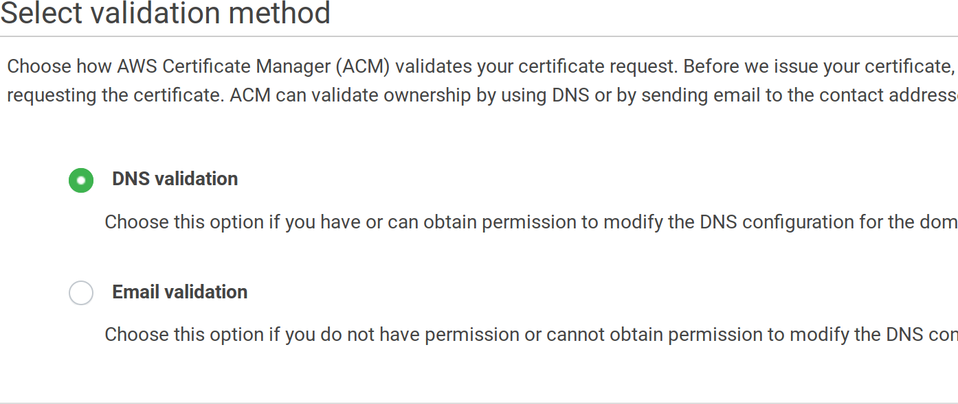 AWS Certificate validation